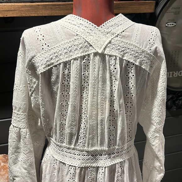 White floor length cardigan boho - Picture 4 of 7